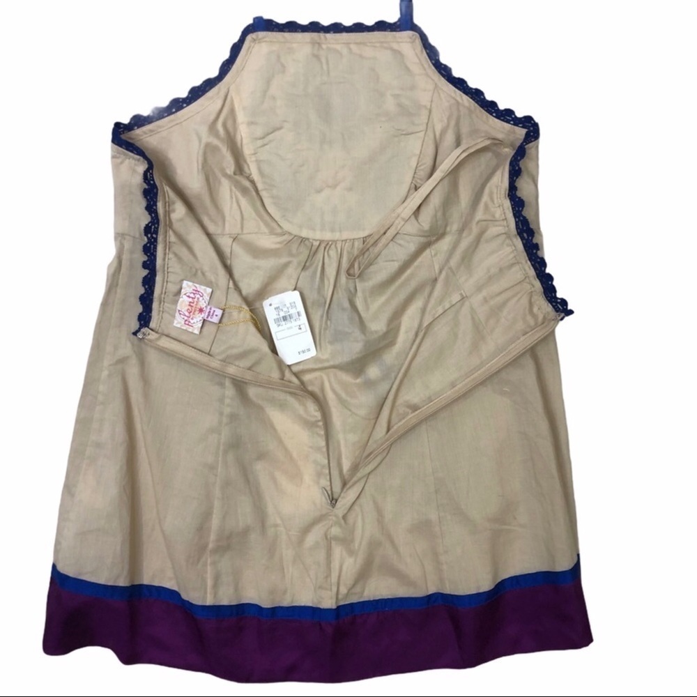 Plenty by Tracy Reece Embroidered Halter Top Boho Size 4 Tan Summer Top - Picture 5 of 10